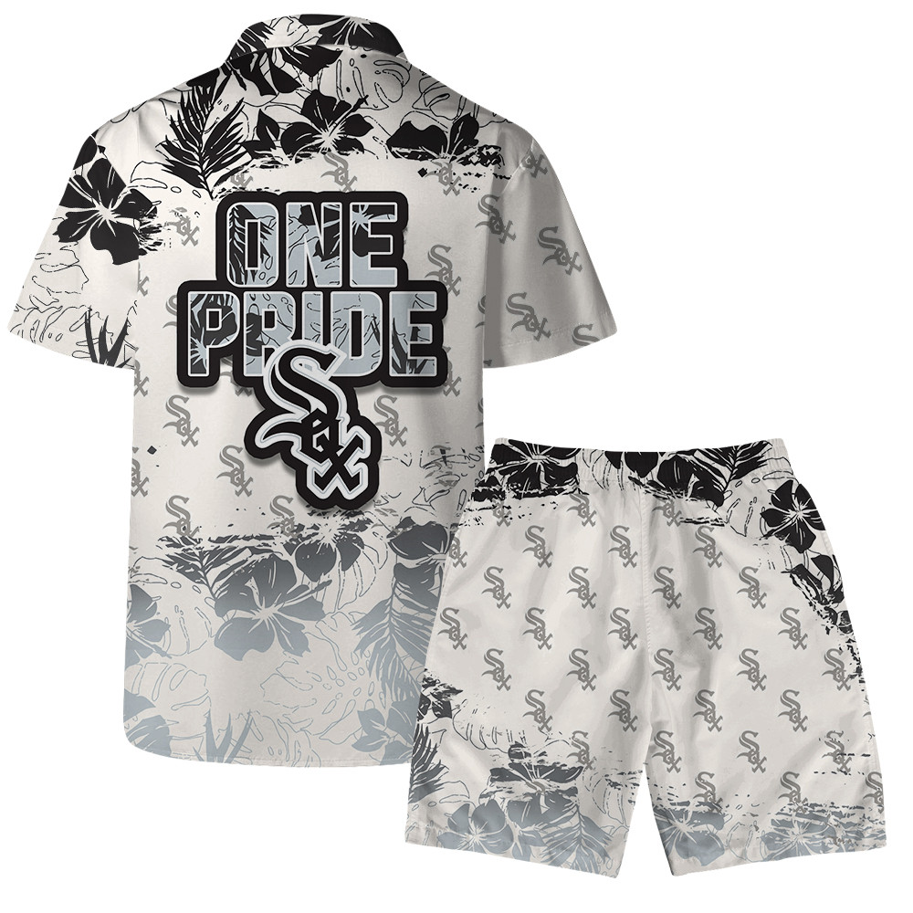 Chicago White Sox - MLB Team Logo One Pride Pattern Hawaiian Set