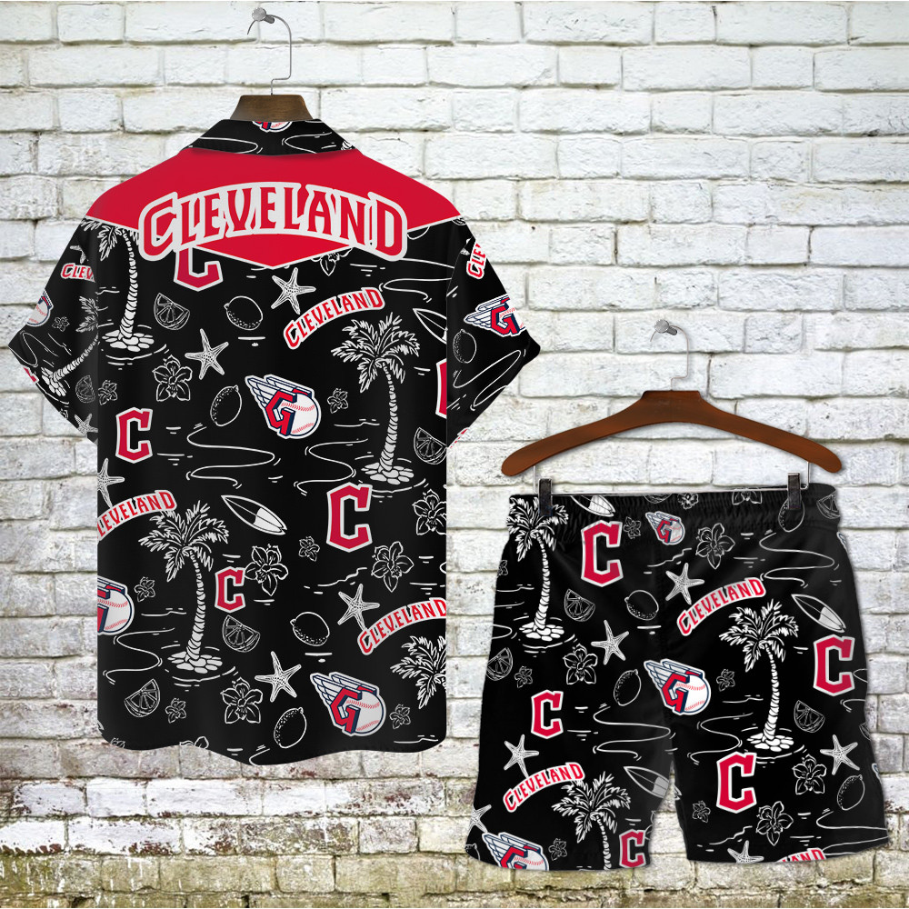 Cleveland Guardians - MLB Team Logo Beachscape Design Hawaiian Set
