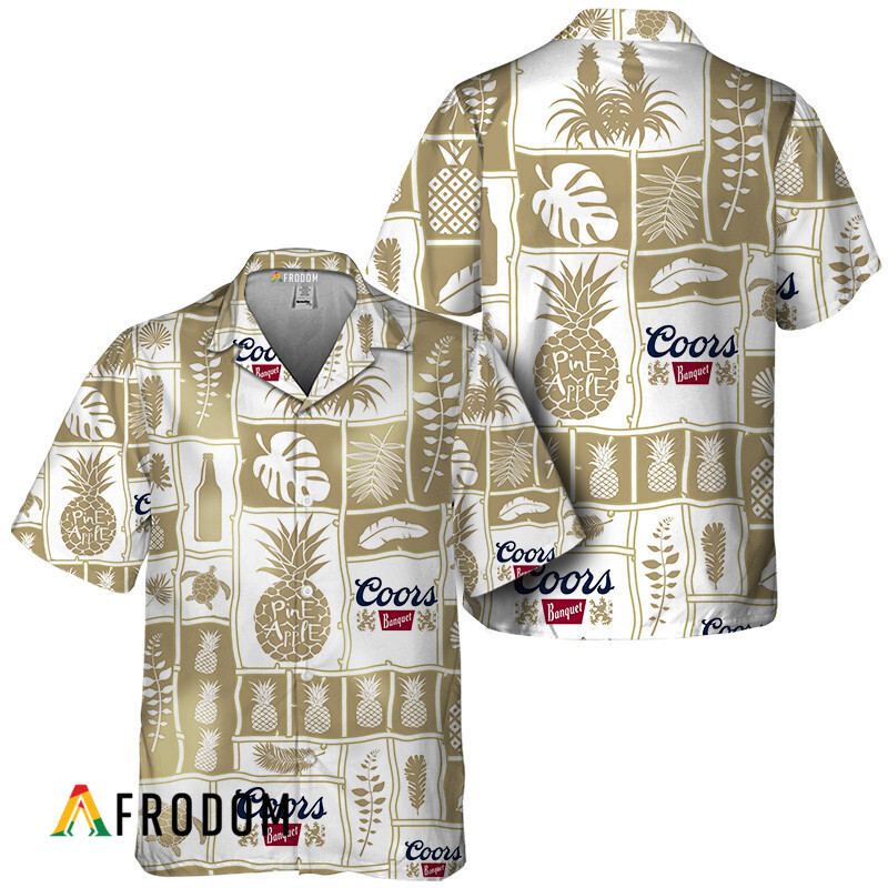 Coors Banquet Tropical Pineapple Hawaiian Shirt