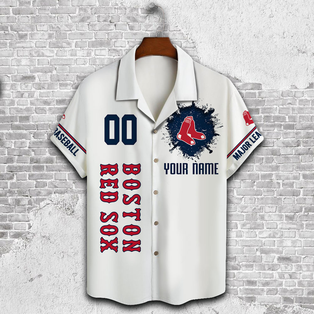Custom Name And Number Boston Red Sox Baseball Cool Hawaiian Shirt