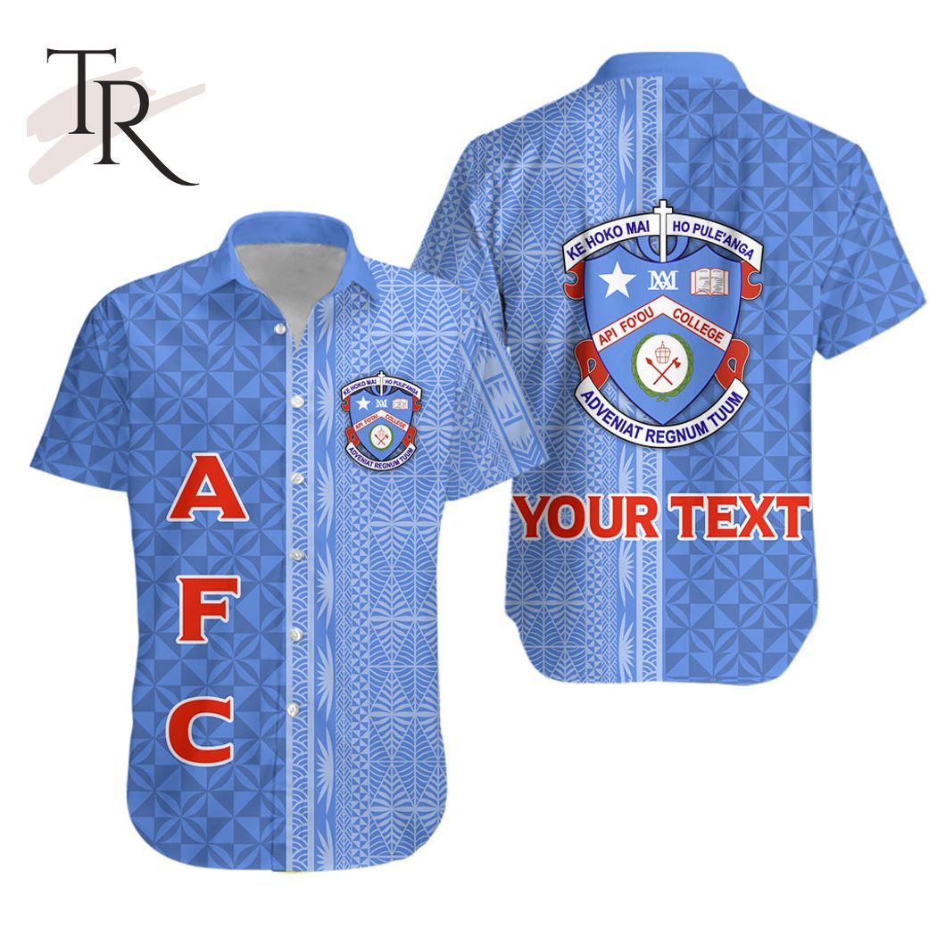 Custom Personalised Tonga Apifo'ou College Hawaiian Shirt - Tongan Tribal