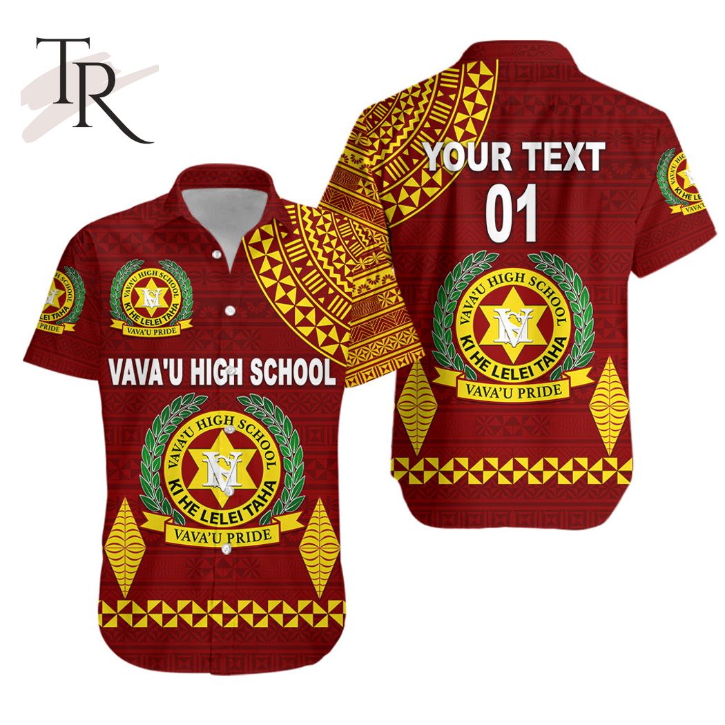 Custom Personalised Tonga Vava'u High School Hawaiian Shirt Simple Style - Maroon, Custom Text And Number