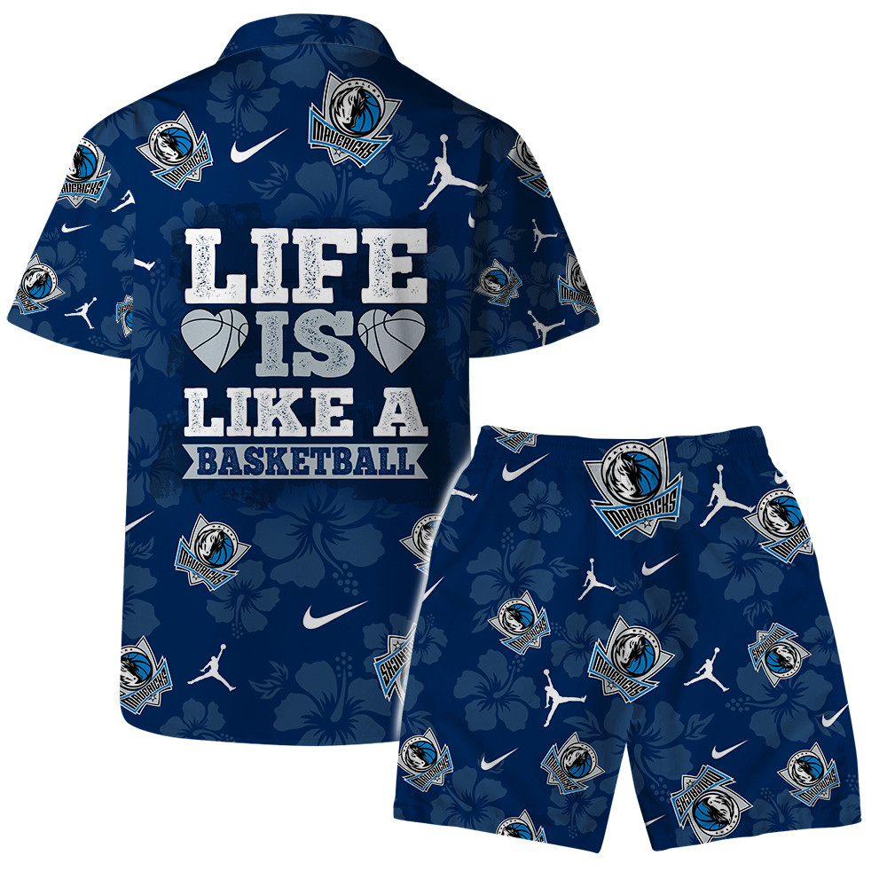 Dallas Mavericks National Basketball Association Hawaiian Set Floral V4 NBA Pattern