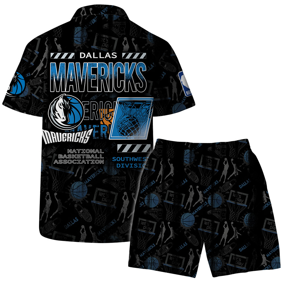 Dallas Mavericks - NBA Logo Basketball Street Style Design Hawaiian Set