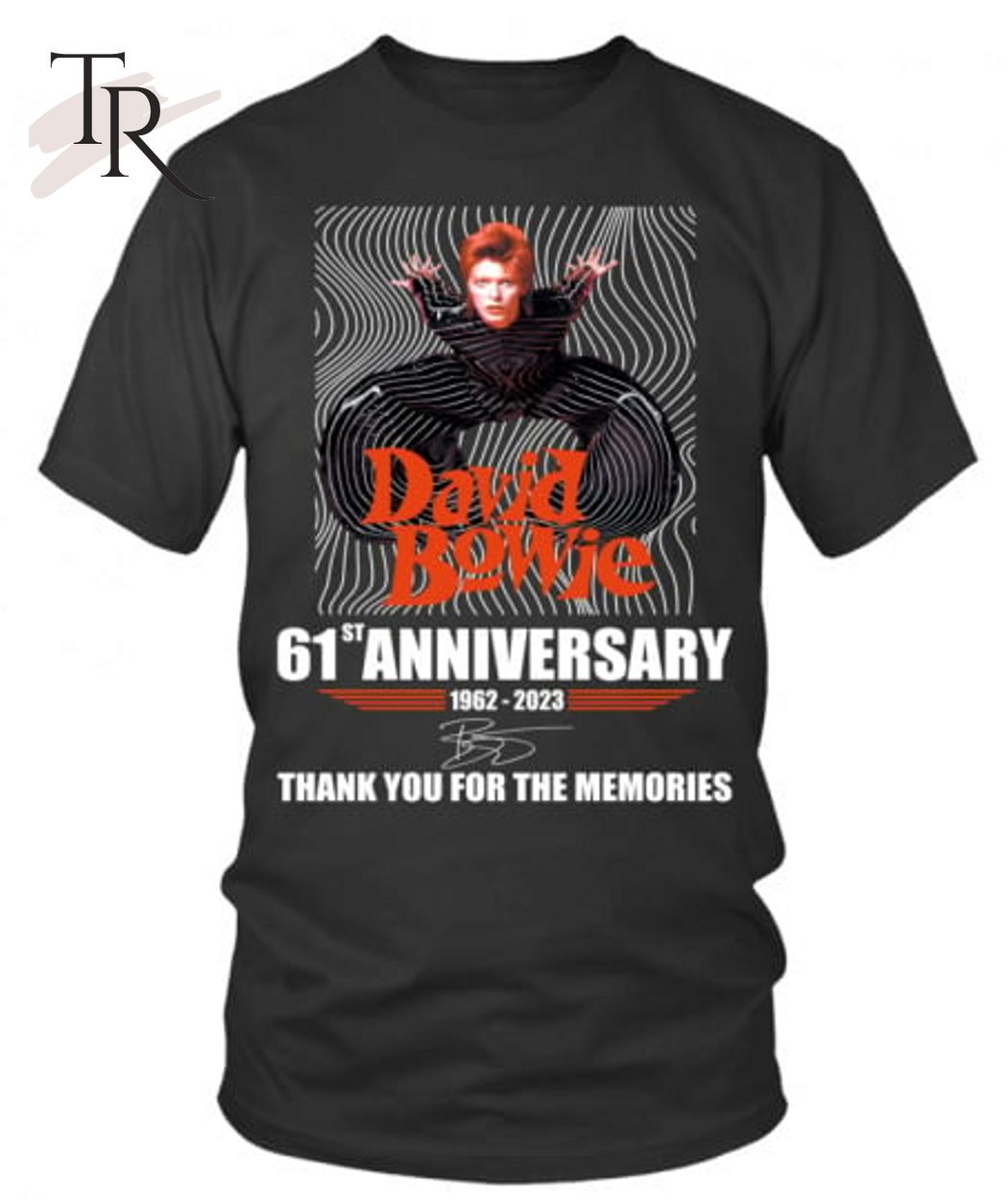 David Bowie 61st Anniversary 1962 - 2023 Thank You For The Memories T-Shirt
