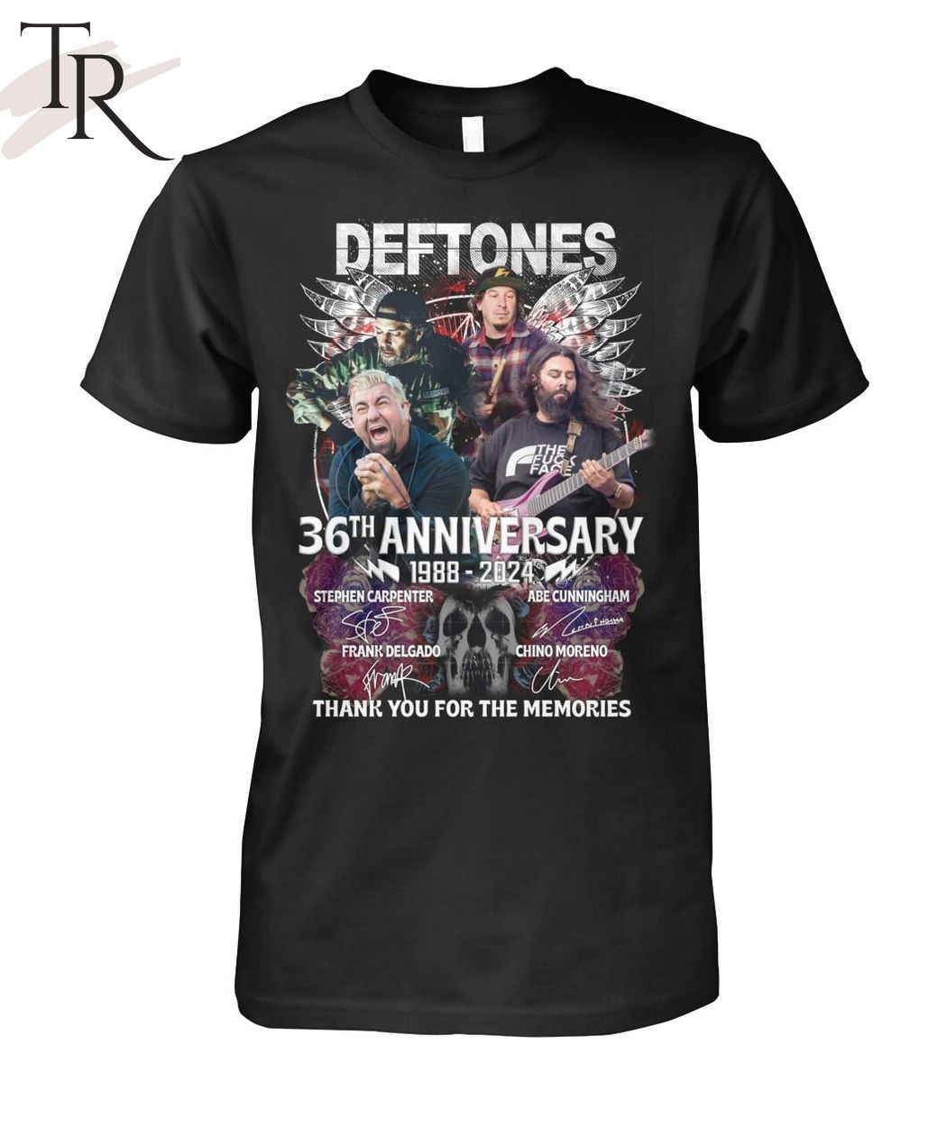Deftones 36th Anniversary 1988 - 2024 Thank You For The Memories T-Shirt