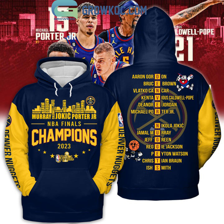 Denver Nuggets Team Go Nuggets Finals Champions 2023 Midnight Blue Design Hoodie T Shirt