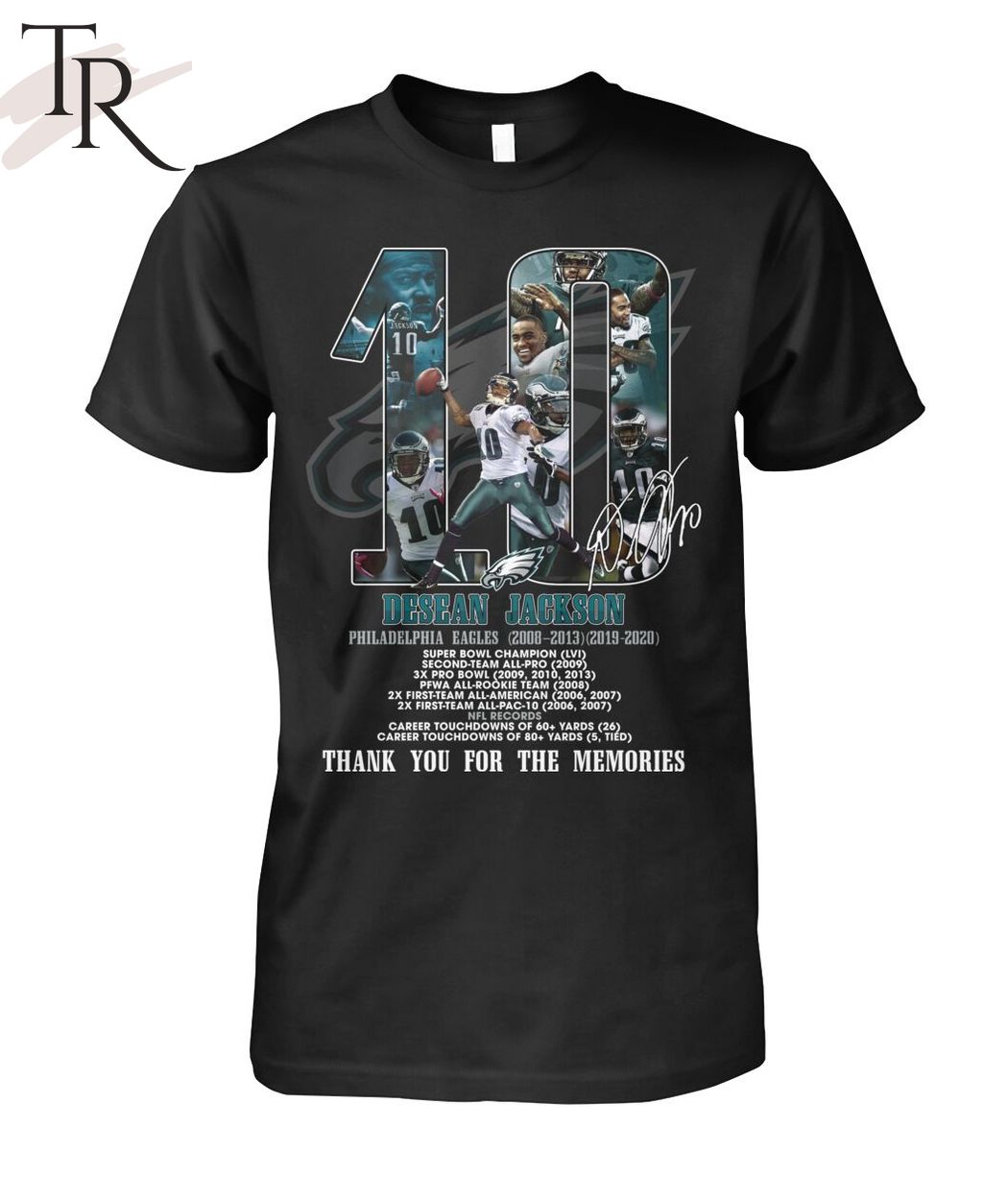 Desean Jackson Philadelphia Eagles 2008 - 2013 2019 - 2020 Thank You For The Memories T-Shirt