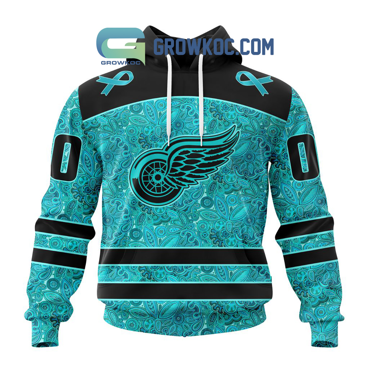 Detroit Red Wings Fight Ovarian Cancer Personalized Hoodie Shirts