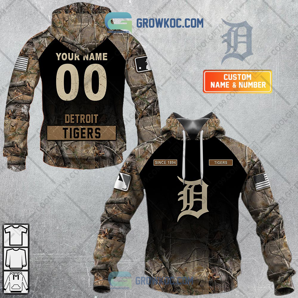 Detroit Tigers MLB Personalized Hunting Camouflage Hoodie T Shirt