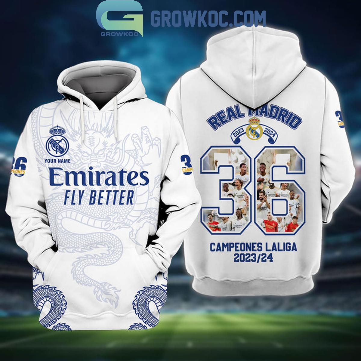 Emirates Fly Better Real Madrid Champions La Liga Personalized Hoodie Shirts