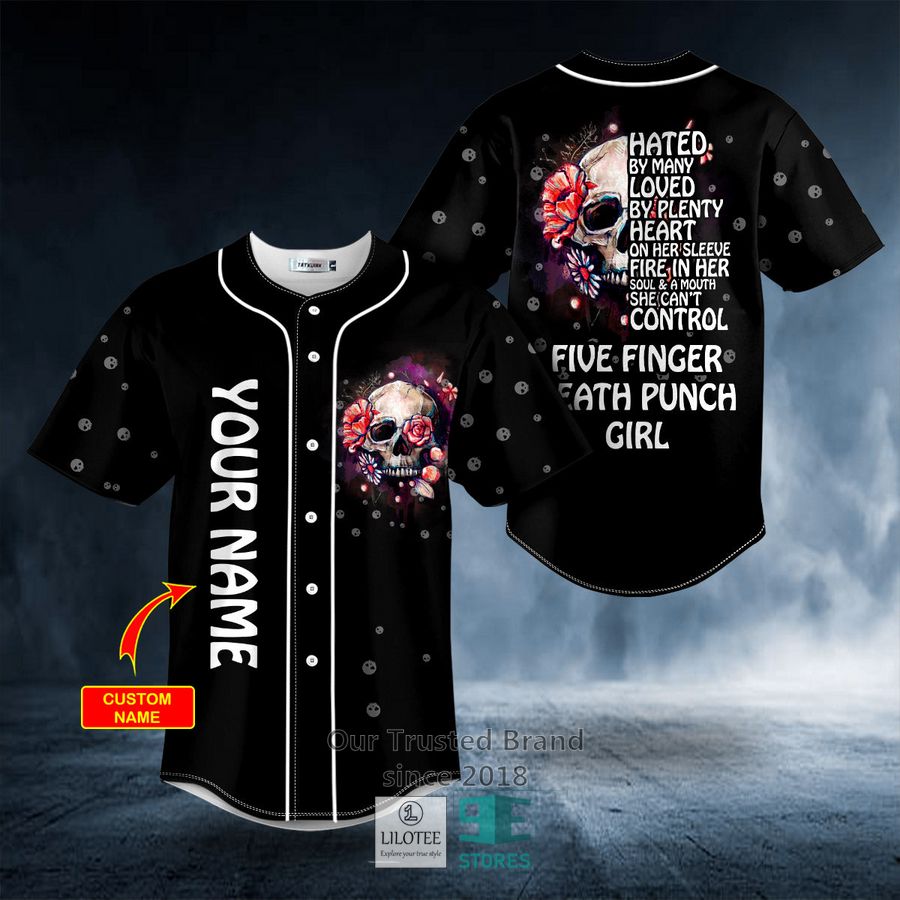 Five Finger Death Punch Girl Skull Custom Baseball Jersey