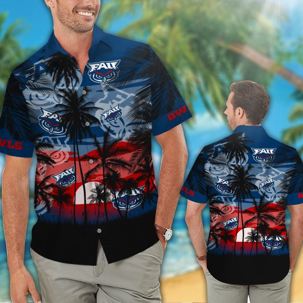 Florida Atlantic Owls Button Up Tropical Aloha Gift For Fans 3D Hawaiian Shirt