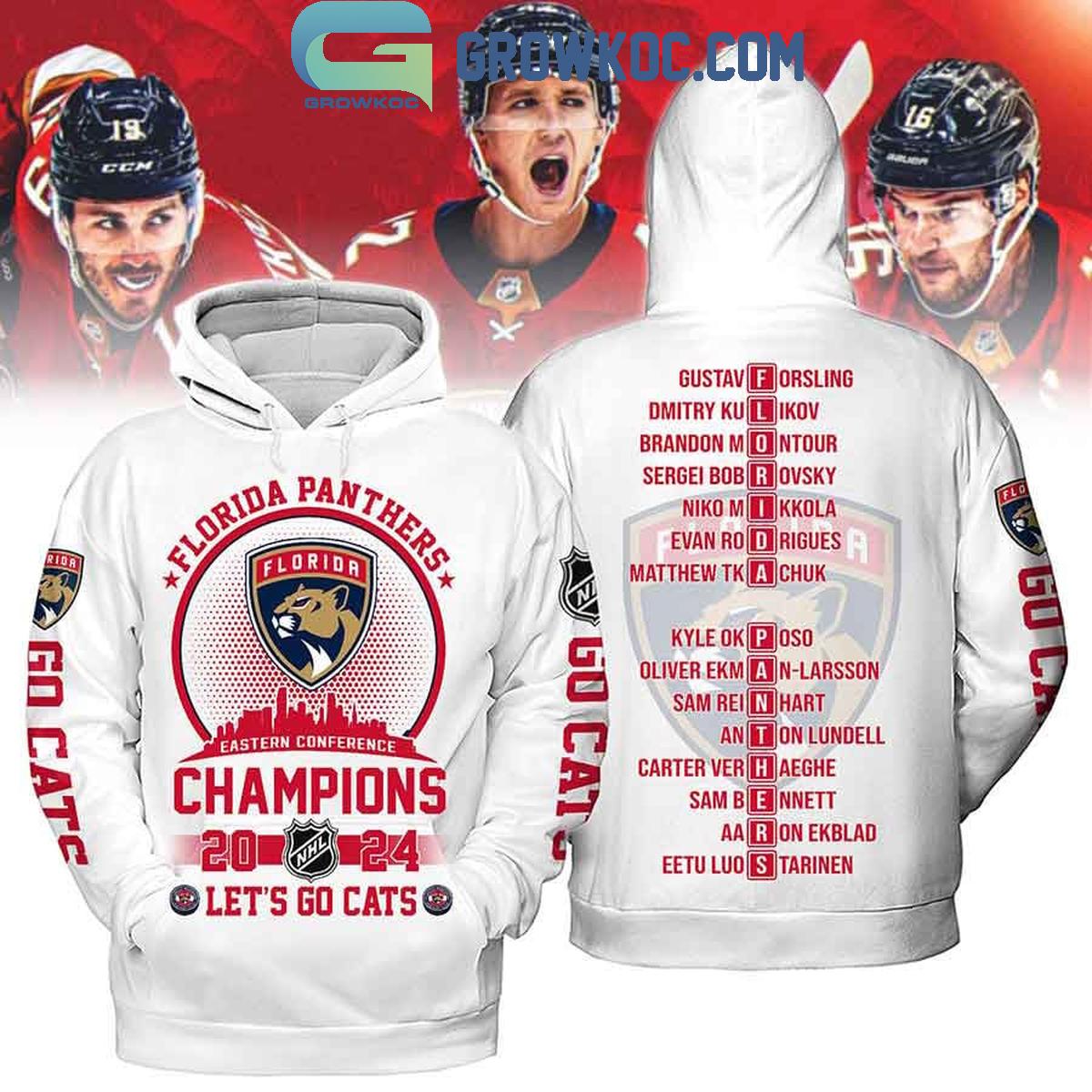 Florida Panthers Eastern Conference Champions 2024 Let's Go Cats White Design Hoodie T Shirt