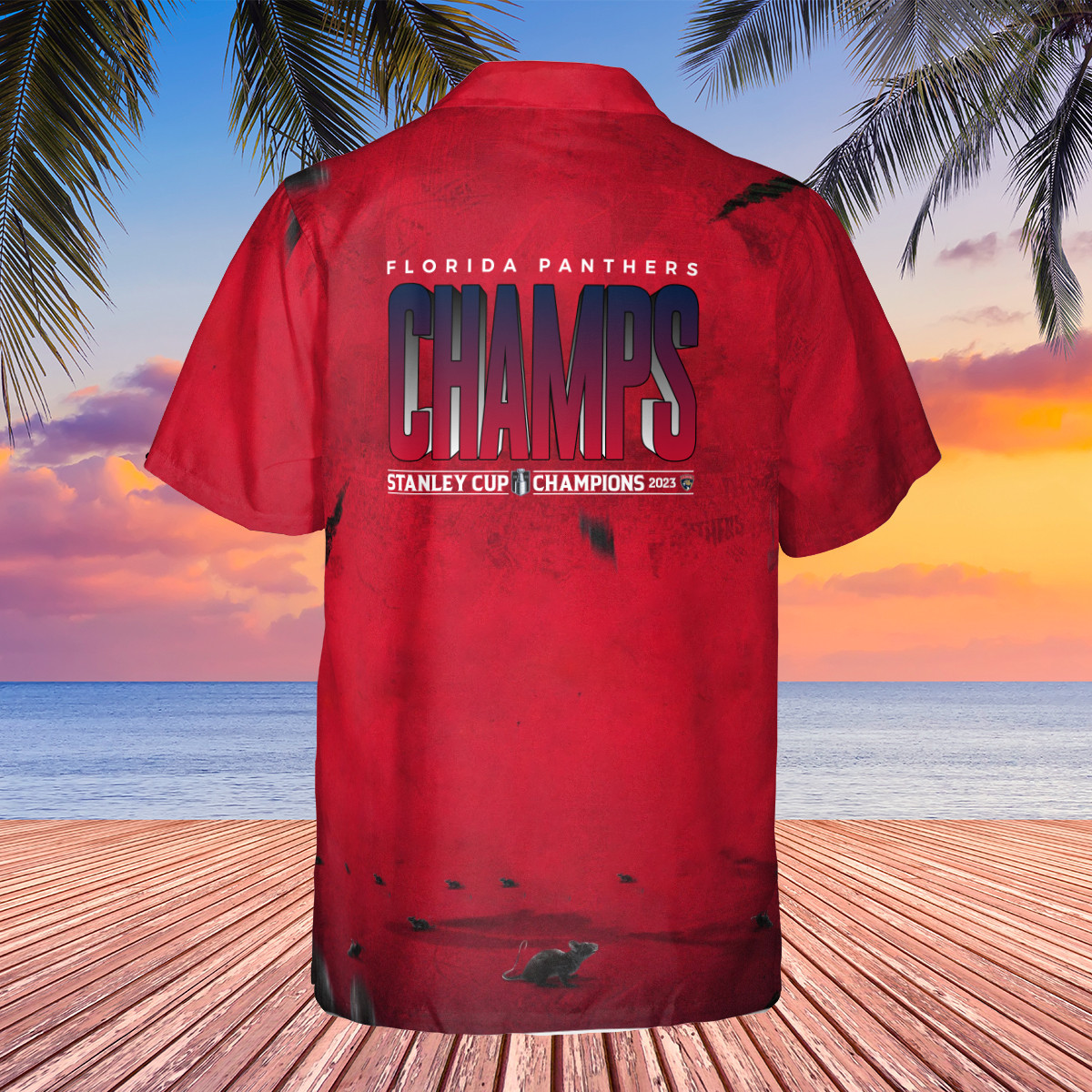 Florida Panthers National Hockey League Champions 2023 On Red Background 3D Hawaiian Shirt