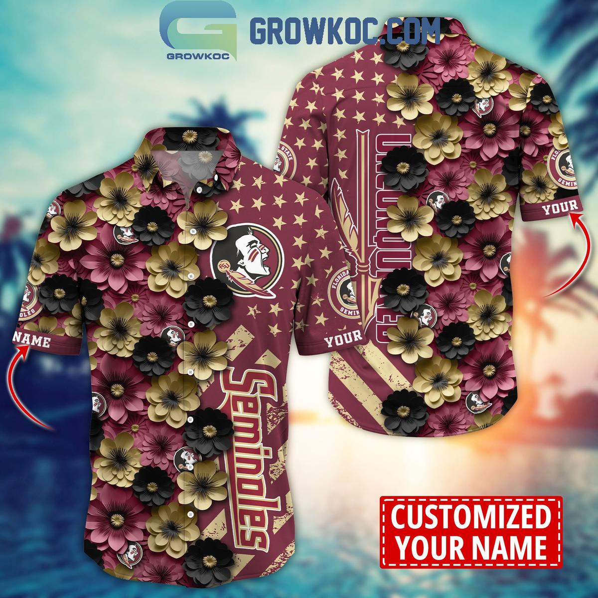Florida State Seminoles Summer Flower Love Fan Personalized Hawaiian Shirt