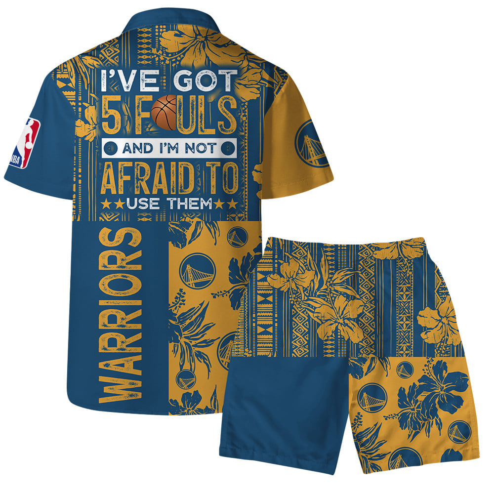 Golden State Warriors National Basketball Association Hawaiian Set Floral V5 NBA Pattern