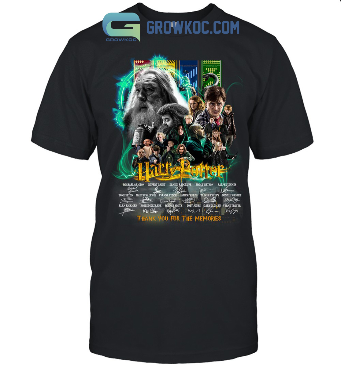 Harry Potter Dumbledore Michael Gambon And Hargid Robbie Coltrane Memories T Shirt