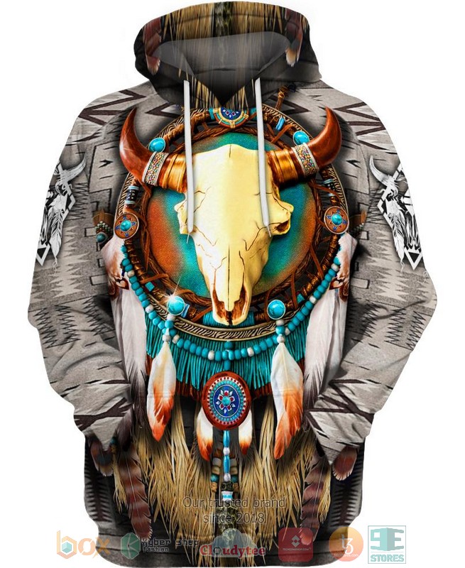 HOT Buffalo Skull Dreamcatcher All Over Printed 3D Hoodie