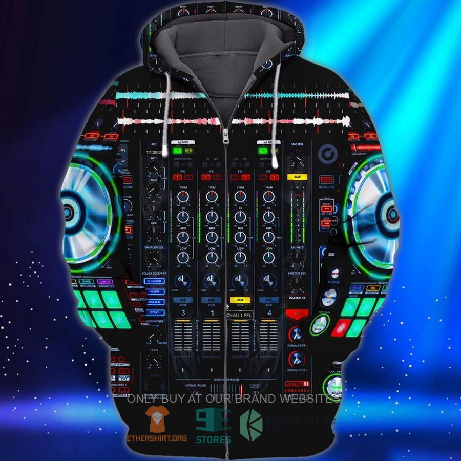 HOT DJ Console Pattern Multicolor 3D Zipper Hoodie