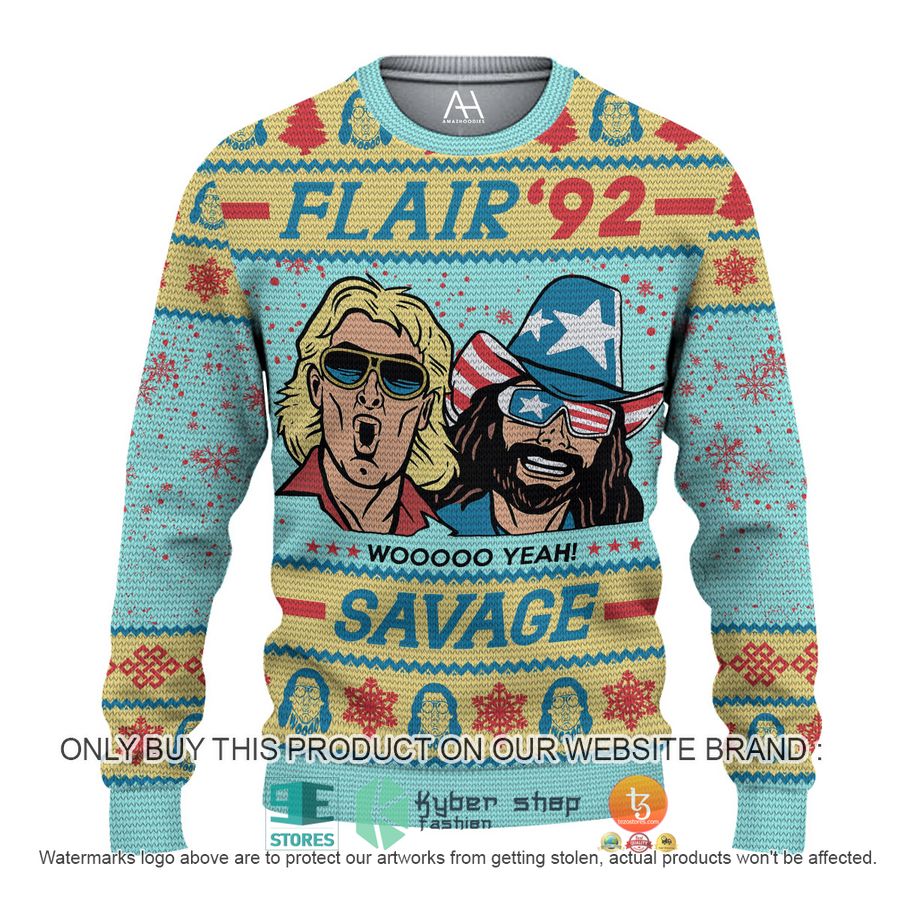 HOT Funny RIC Flair 92 Savage Woo Christmas Shirt, Hoodie