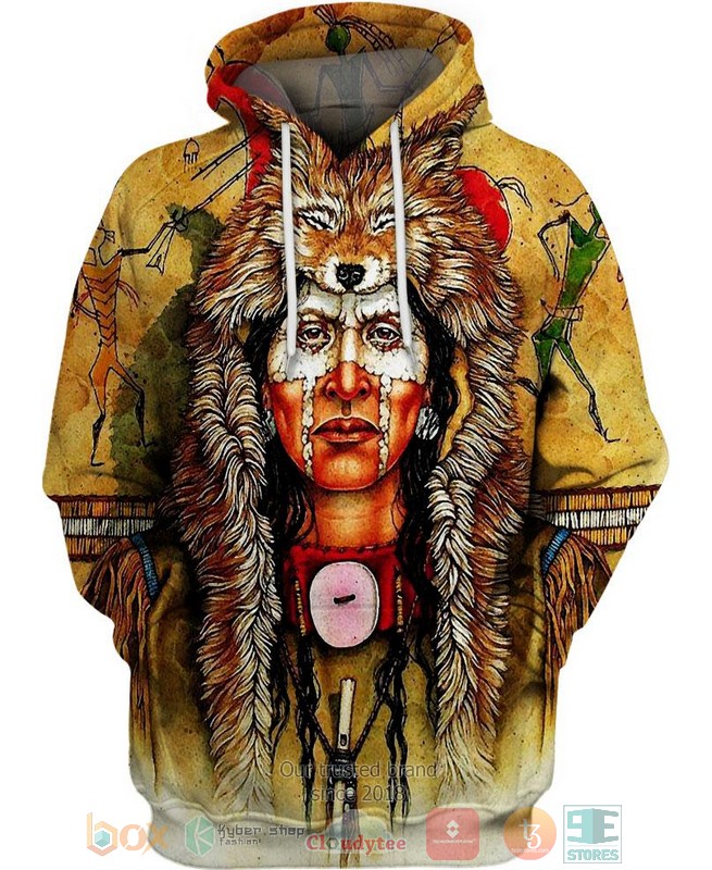 HOT Native Fur Hat American All Over Printed 3D Shirt, Hoodie