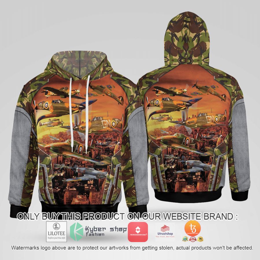 HOT RAF Supermarine Spitfire and Hawker Hurricane 3D Hoodie
