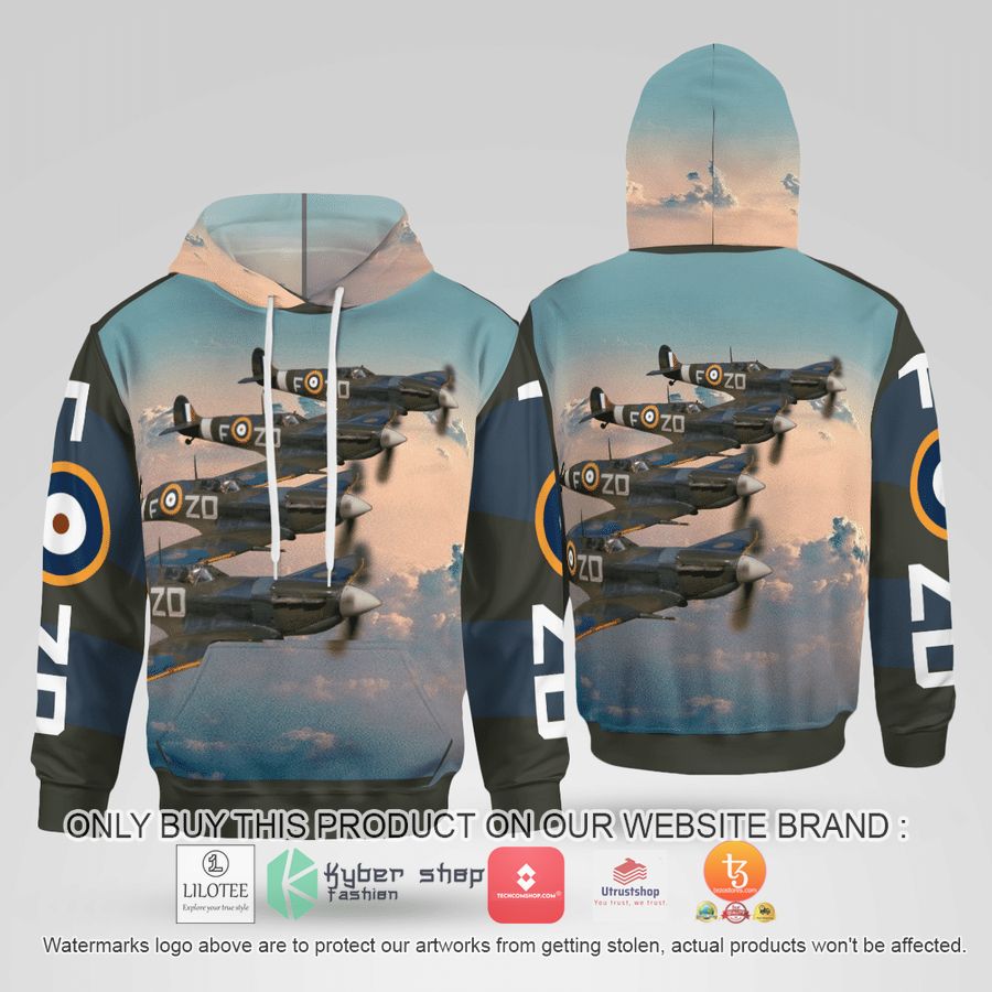 HOT Royal Air Force Spitfire VB of 222 Squadron 3D Hoodie
