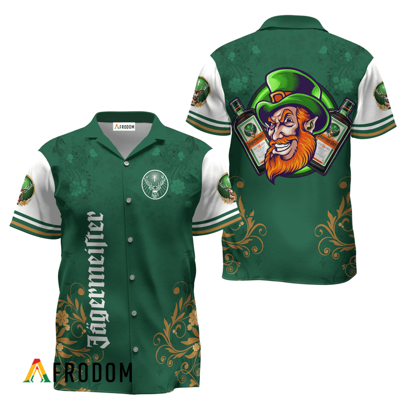 Jagermeister St. Patrick's Day Leprechaun Hawaiian Shirt