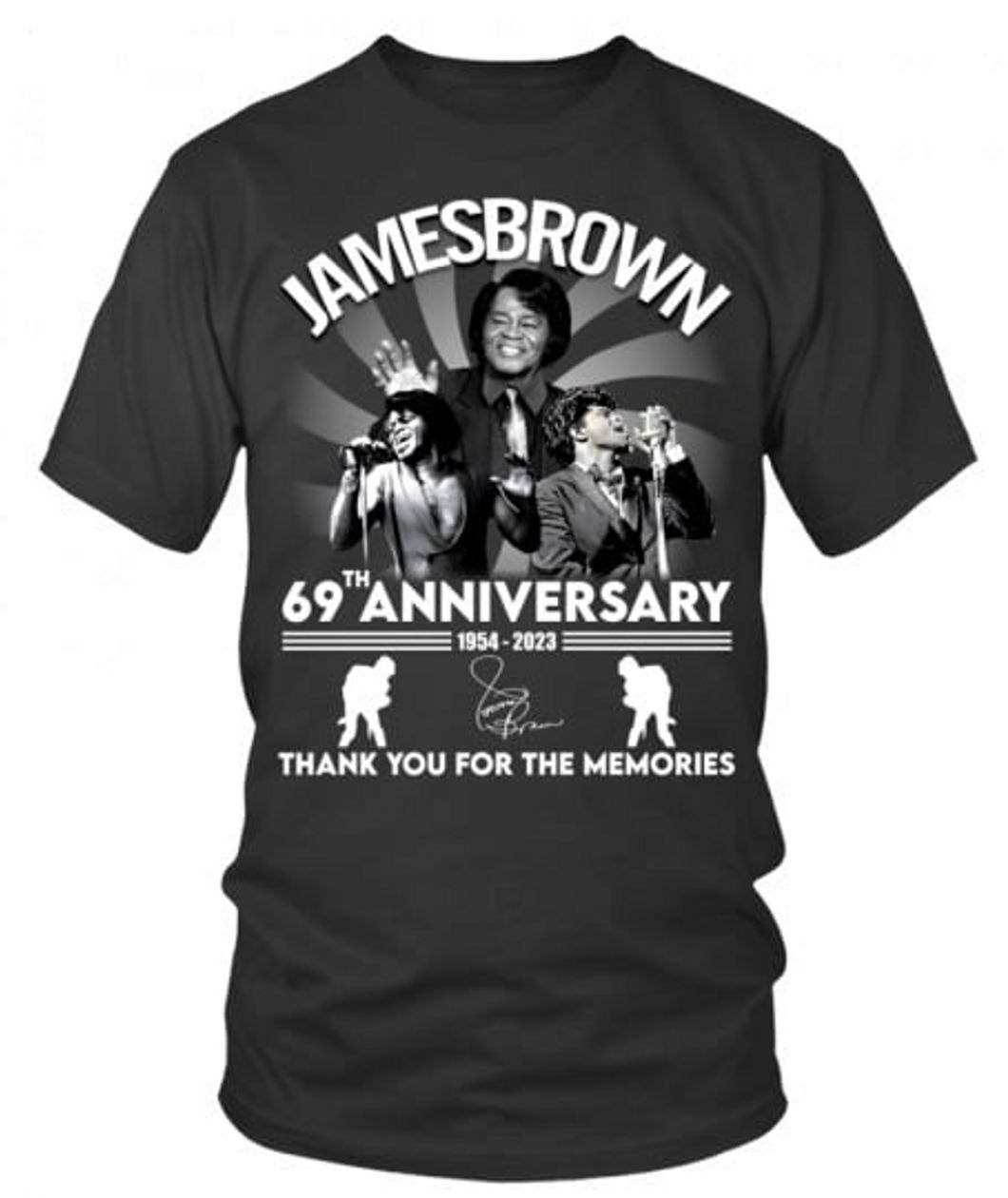 James Brown 69th Anniversary 1954 - 2023 Thank You For The Memories T-Shirt