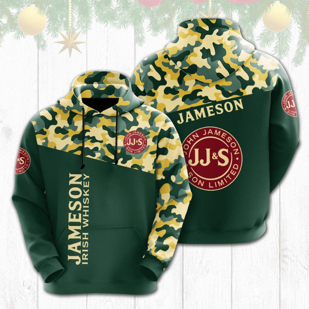 Jameson Irish Whiskey camo green 3d Hoodie