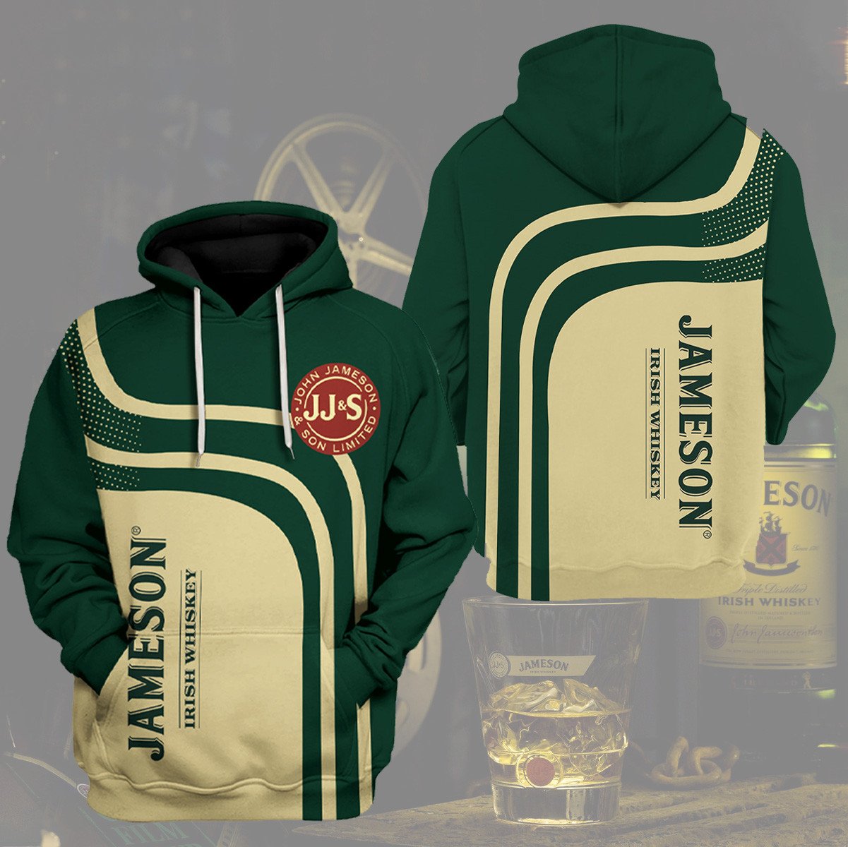 Jameson Irish Whiskey green 3d Hoodie