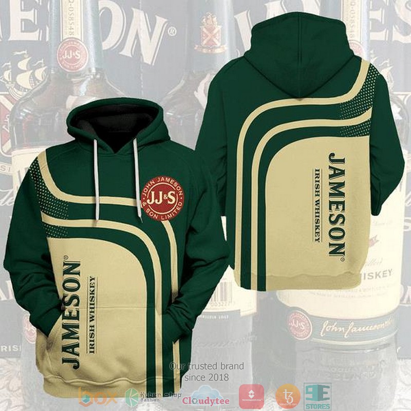 Jameson Irish Whiskey green khaki 3D Shirt, Hoodie
