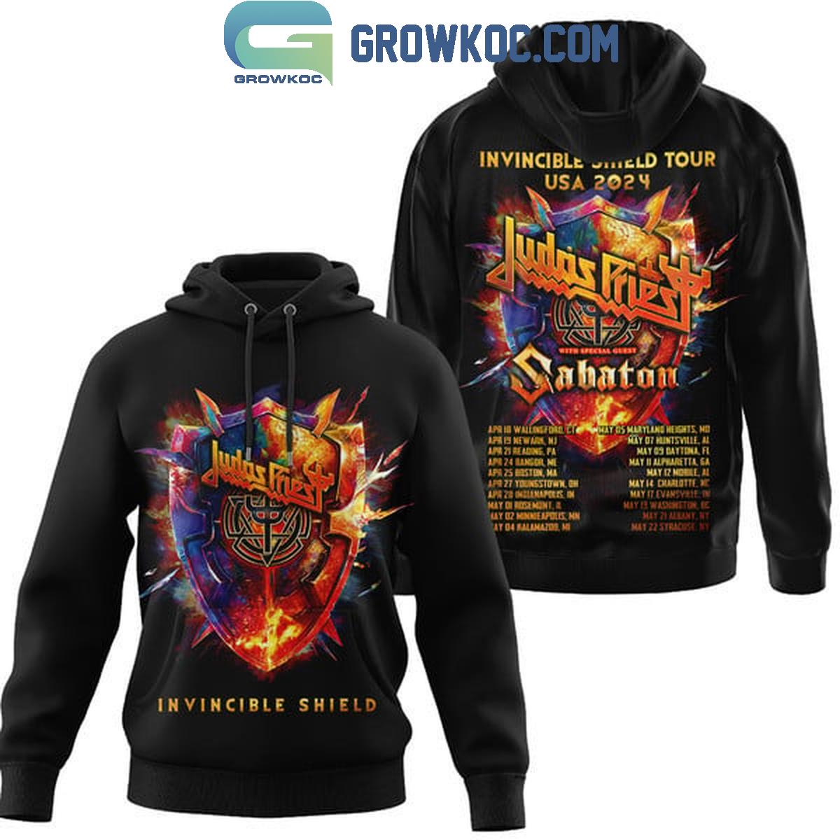 Judas Priest Invincible Shield Tour USA 2024 With Special Guests Sabaton Hoodie Shirts