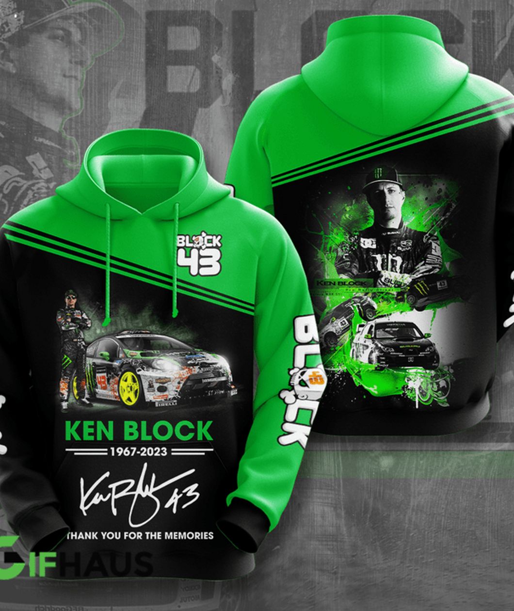 Ken Block 43 1967 - 2023 Thank You For The Memories 3D T-Shirt