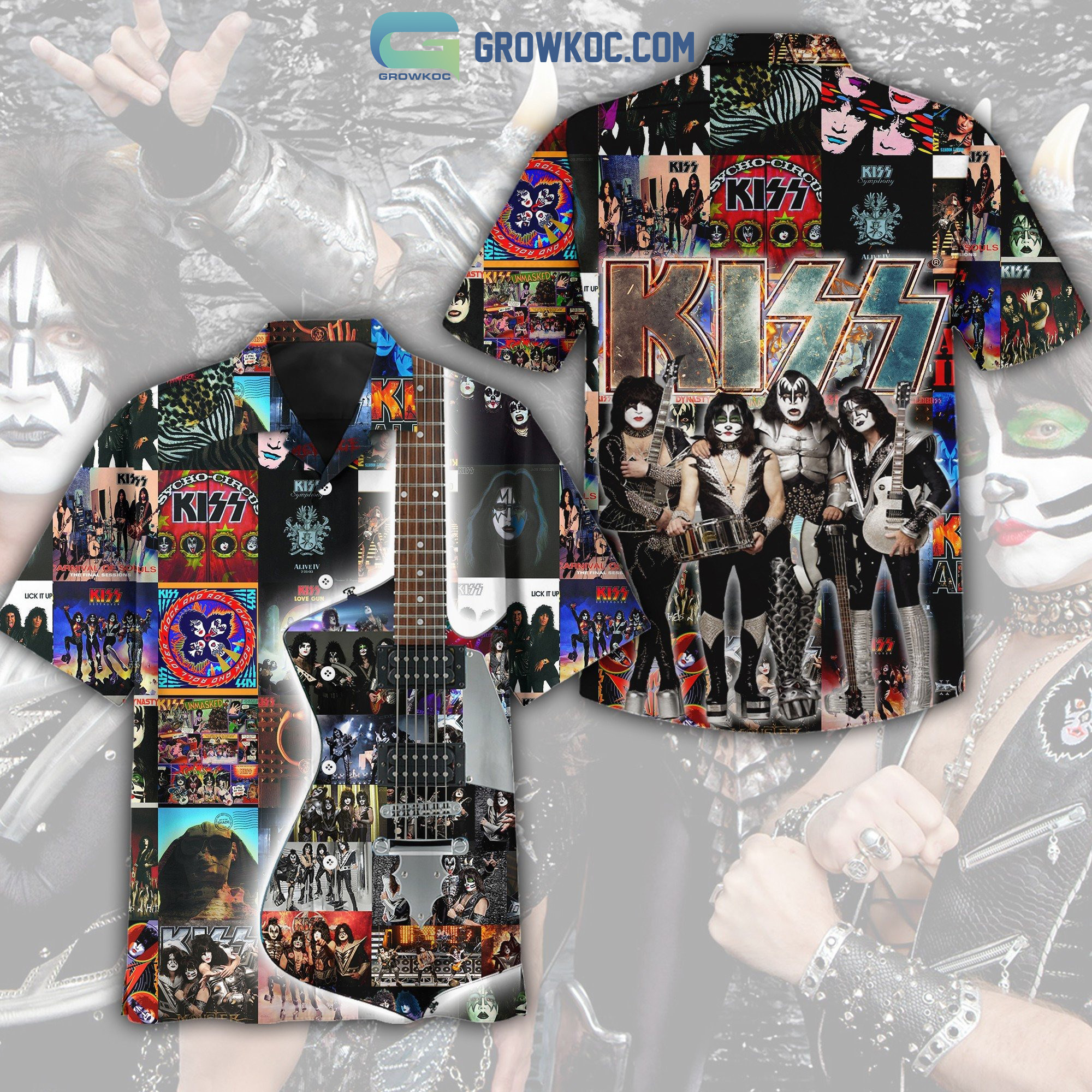 Kiss Band All The Albums Hawaiian Shirt