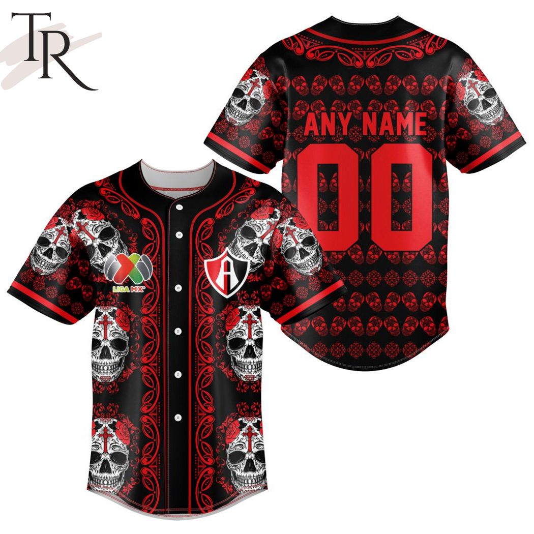 LIGA MX Atlas F.C Special Dia De Muertos Design Baseball Jersey
