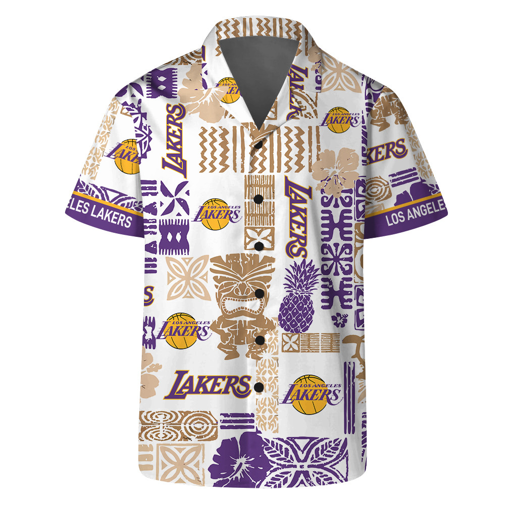 Los Angeles Lakers National Basketball Association Hawaiian Set Floral V3 NBA Pattern