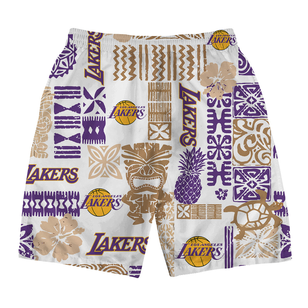 Los Angeles Lakers National Basketball Association Hawaiian Set Floral V3 NBA Pattern