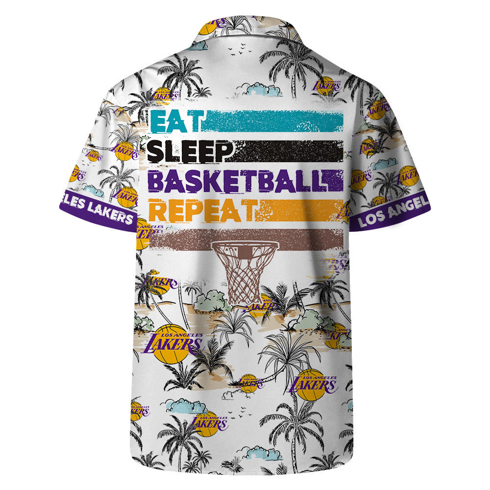 Los Angeles Lakers National Basketball Association Hawaiian Set Floral V6 NBA Pattern
