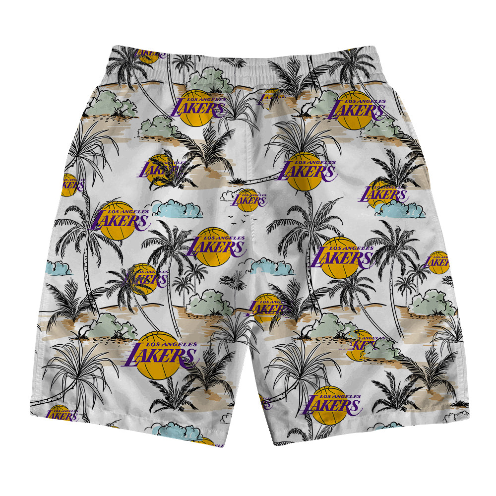 Los Angeles Lakers National Basketball Association Hawaiian Set Floral V6 NBA Pattern