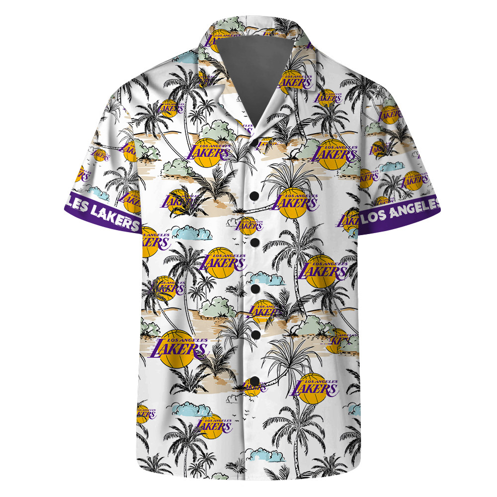 Los Angeles Lakers National Basketball Association Hawaiian Set Floral V6 NBA Pattern