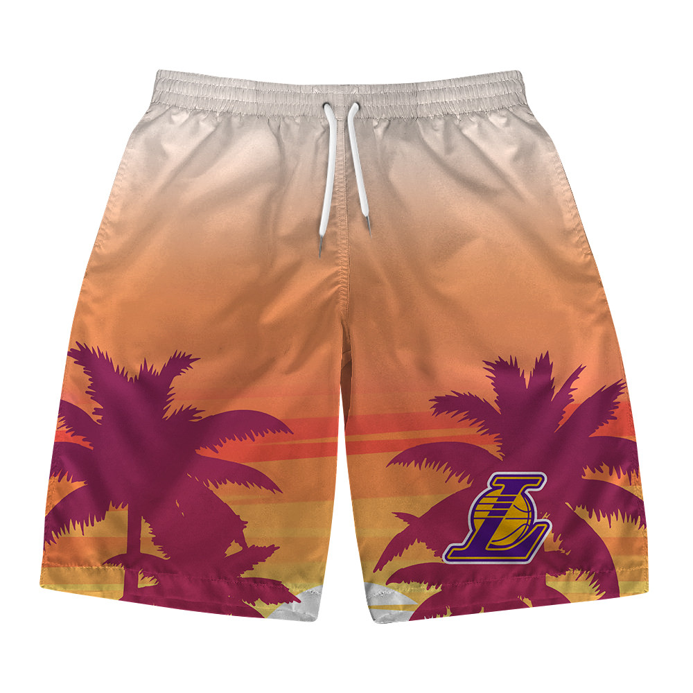Los Angeles Lakers Team Logo Pattern Sunset Tropical Hawaiian Set