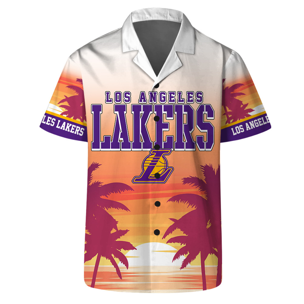Los Angeles Lakers Team Logo Pattern Sunset Tropical Hawaiian Set