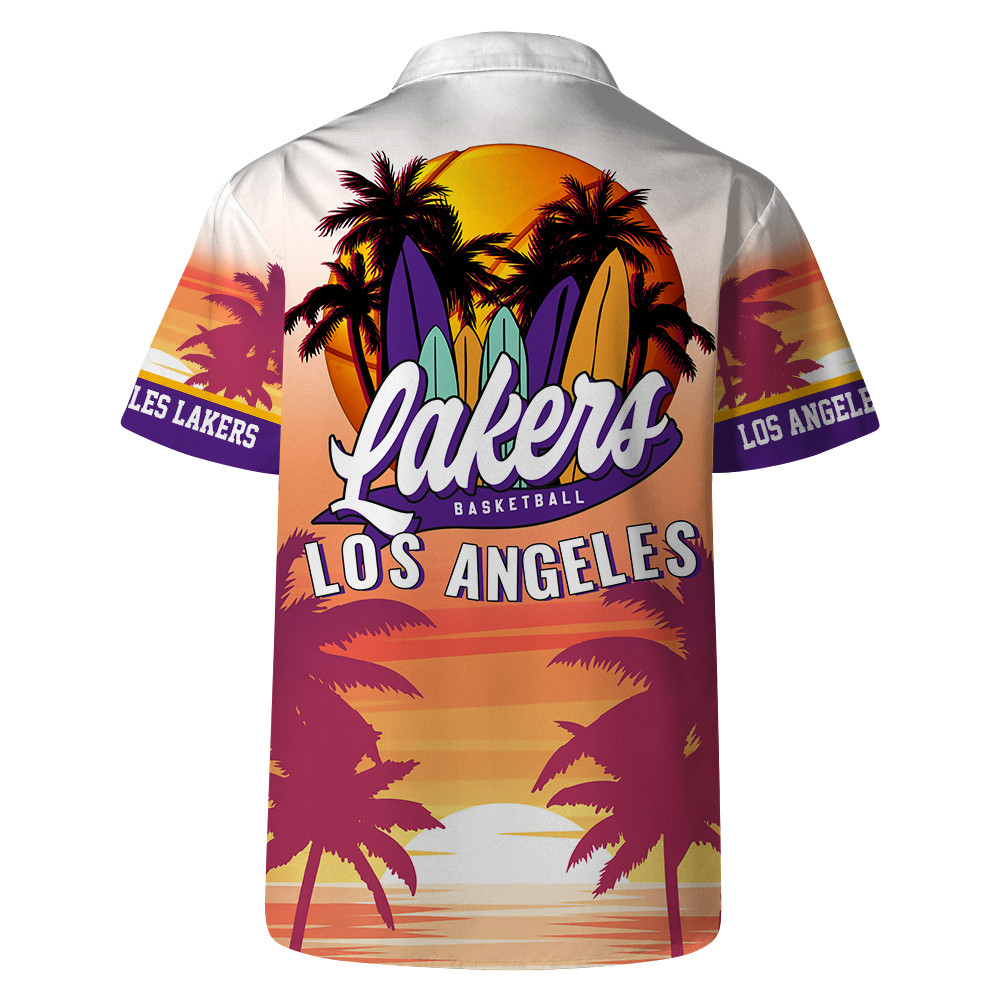 Los Angeles Lakers Team Logo Pattern Sunset Tropical Hawaiian Set