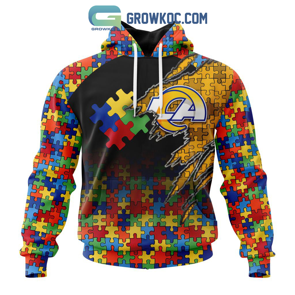 Los Angeles Rams NFL Special Autism Awareness Design Hoodie T Shirt