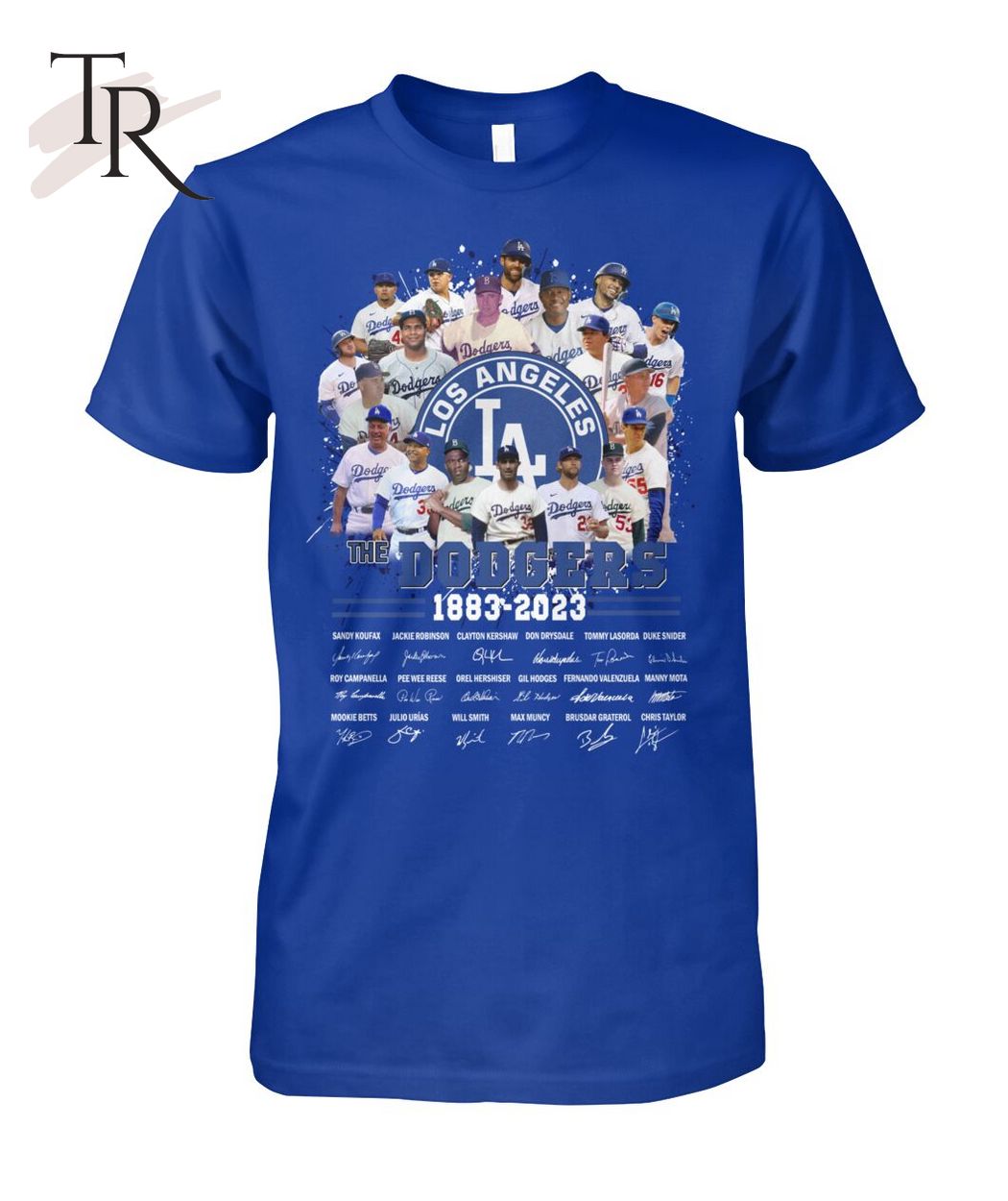 Los Angeles The Dodgers 1883 - 2023 Signature T-Shirt