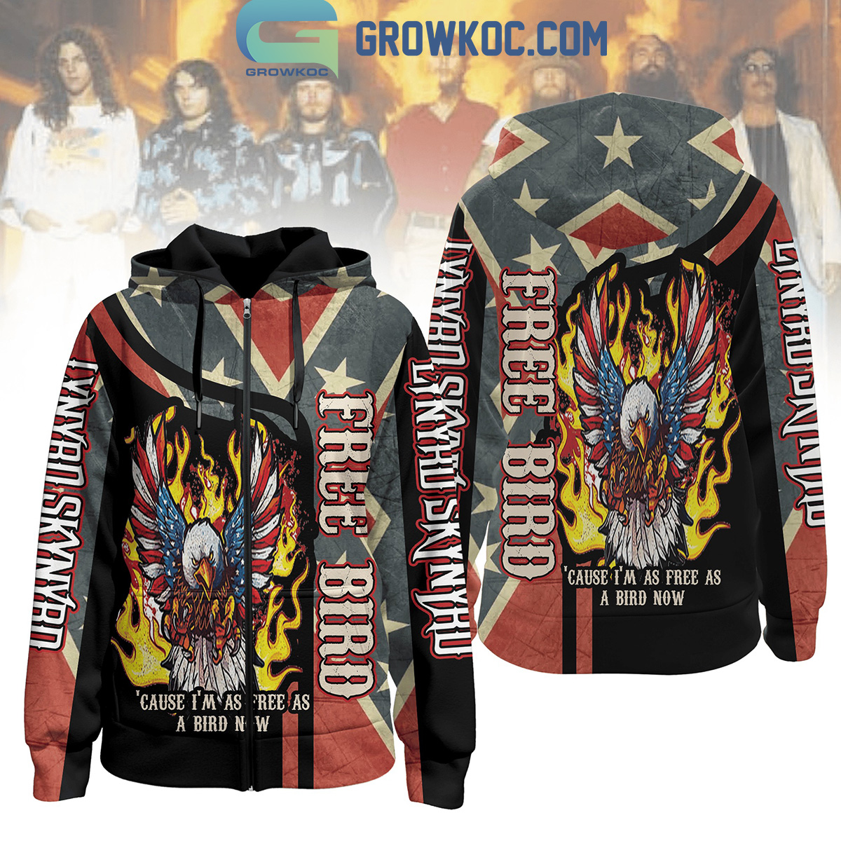 Lynyrd Skynyrd 'Cause I'm As Free As A Bird Now Hoodie Shirts
