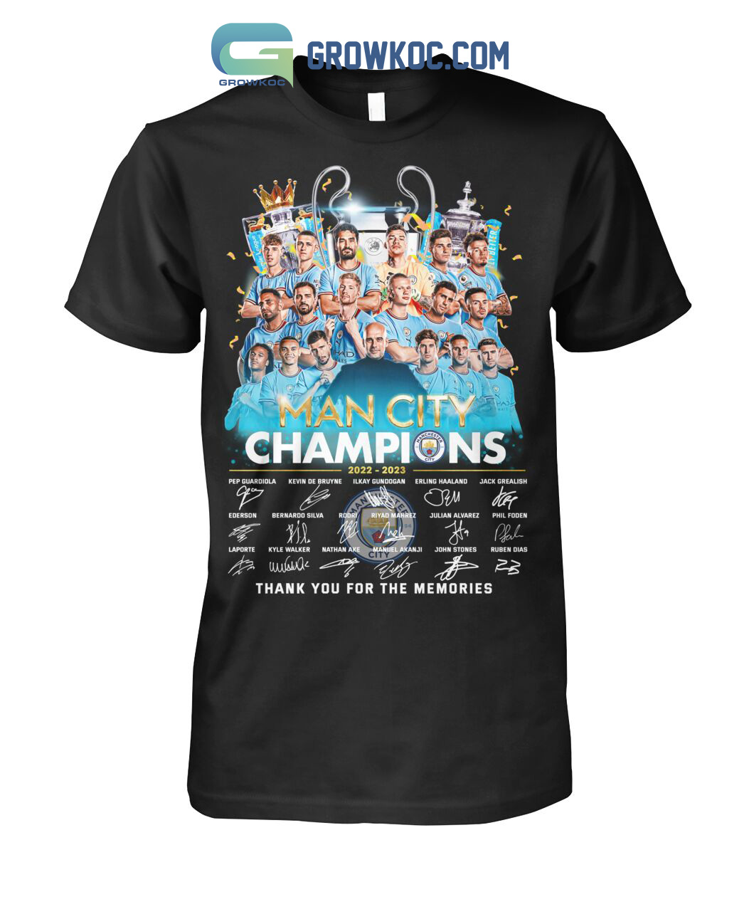 Man City Champions Team 2022 2023 The Treble Cup T Shirt