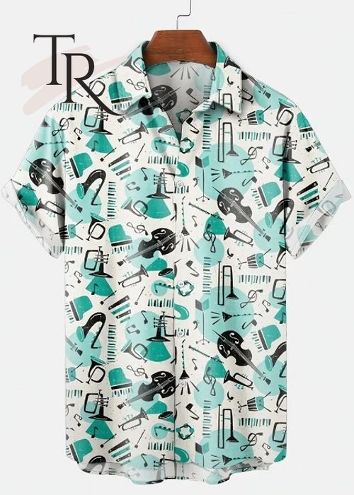 Men's Music Sound Hawaiian Shirt For Summer Vacation & Resort